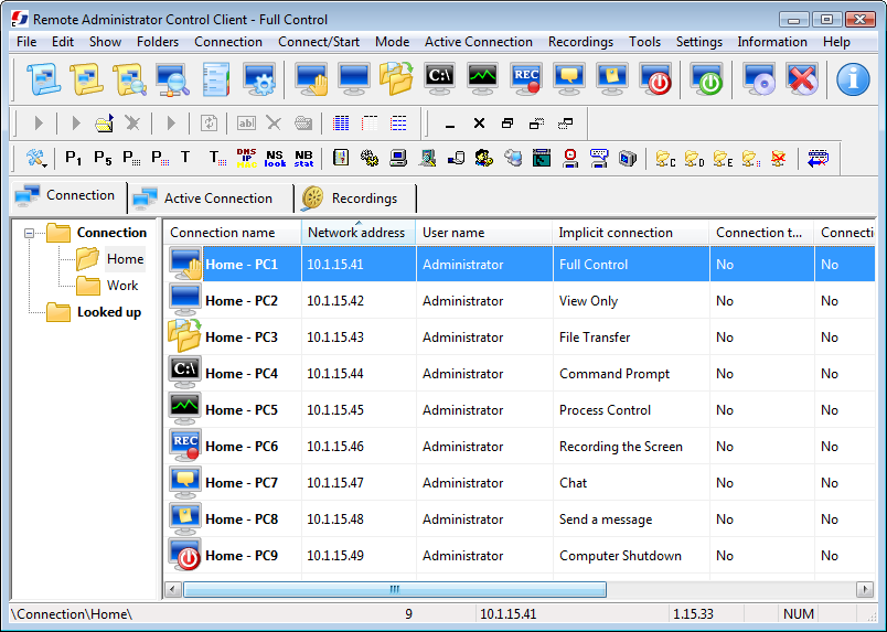 Click to view Remote Administrator Control Client 4.0.0 screenshot